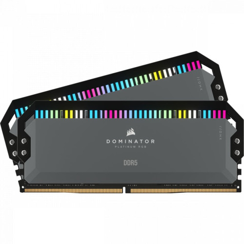 CORSAIR DDR5 5200MHz 32GB (2x16GB) AMD EXPO DOMINATOR PLATINUM RGB, szürke