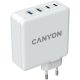 CANYON H-100, GAN 100W charger  Input:  100V-240V Output: USB-C1/C2: 5V 3A , 9V 3A , 12V 3A , 15V 3A , 20V 5A  USB-A 1/A2: 4.5V/5A, 5V/4.5A, 9V/3A, 12V/2.5A,  20V/1.5A  C1+C2 : 65W + 30W； C1+A...