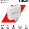 CANYON H-100, GAN 100W charger  Input:  100V-240V Output: USB-C1/C2: 5V 3A , 9V 3A , 12V 3A , 15V 3A , 20V 5A  USB-A 1/A2: 4.5V/5A, 5V/4.5A, 9V/3A, 12V/2.5A,  20V/1.5A  C1+C2 : 65W + 30W； C1+A...