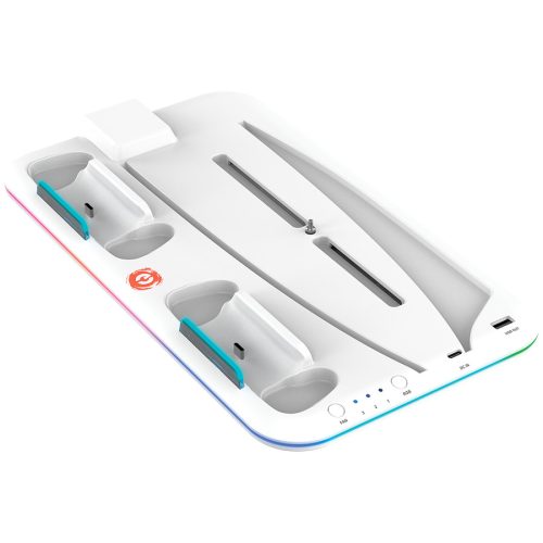 CANYON CS-5, PS5 Charger stand, with RGB light, 315*185*28mm, with 23CM+0.5cm cable, 475±10g, White