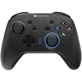   CANYON GP-W3 2.4G Wireless Controller with built-in 600mah battery, 1M Type-C charging cable ,6 axis motion sensor support nintendo switch ,android,PC X-input/D-input,ps3,normal size dongle,black