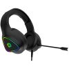 CANYON Shadder GH-6, RGB gaming headset with Microphone, Microphone frequency response: 20HZ~20KHZ, ABS+ PU leather, USB*1*3.5MM jack plug, 2.0M PVC cable, weight: 300g, Black