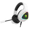 CANYON Shadder GH-6, RGB gaming headset with Microphone, Microphone frequency response: 20HZ~20KHZ, ABS+ PU leather, USB*1*3.5MM jack plug, 2.0M PVC cable, weight: 300g, White