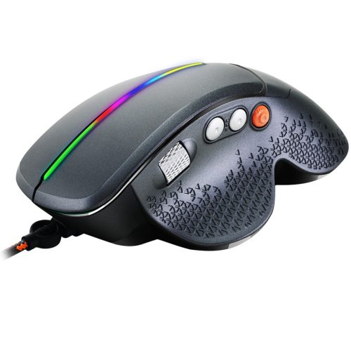 CANYON Apstar GM-12 Wired High-end Gaming Mouse with 6 programmable buttons, sunplus optical sensor, 6 levels of DPI and up to 6400, 2 million times key life, 1.65m Braided USB cable,Matt UV c...