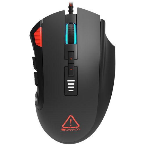 CANYON Merkava GM-15,Gaming Mouse with 12 programmable buttons, Sunplus 6662 optical sensor, 6 levels of DPI and up to 5000, 10 million times key life, 1.8m Braided cable, UPE feet and colorfu...