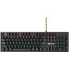 CANYON Wired black Mechanical keyboard With colorful lighting system104PCS rainbow backlight LED,also can custmized backlight,1.8M braided cable length,rubber feet,English layout double inject...