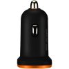 CANYON C-02 Universal 2xUSB car adapter, Input 12V-24V, Output 5V-2.1A, with Smart IC, black rubber coating with orange electroplated ring(without LED backlighting), 51.8*31.2*26.2mm, 0.016kg