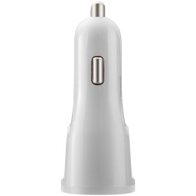   CANYON C-033 Universal 1xUSB car adapter, plus Lightning connector, Input 12V-24V, Output 5V/2.4A(Max), with Smart IC, white glossy, cable length 1.2m, 77*30*30mm, 0.041kg, Russian