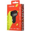 CANYON C-07 Universal 3xUSB car adapter(1 USB with Quick Charger QC3.0), Input 12-24V, Output USB/5V-2.1A+QC3.0/5V-2.4A&9V-2A&12V-1.5A, with Smart IC, black rubber coating+black metal ring+QC3...