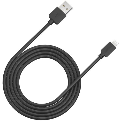 CANYON Lightning USB Cable for Apple, round, 1M, Black