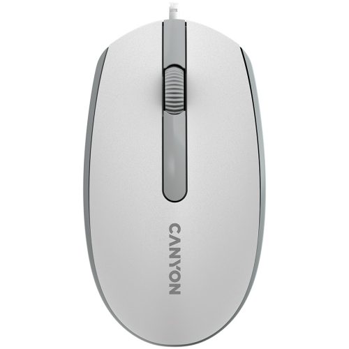 Canyon Wired  optical mouse with 3 buttons, DPI 1000, with 1.5M USB cable,White grey, 65*115*40mm, 0.1kg