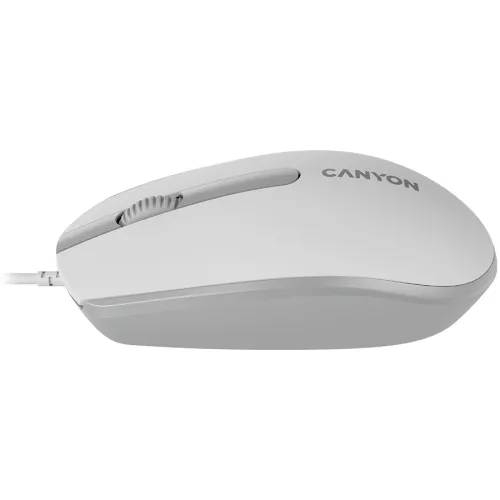 Canyon Wired  optical mouse with 3 buttons, DPI 1000, with 1.5M USB cable,White grey, 65*115*40mm, 0.1kg