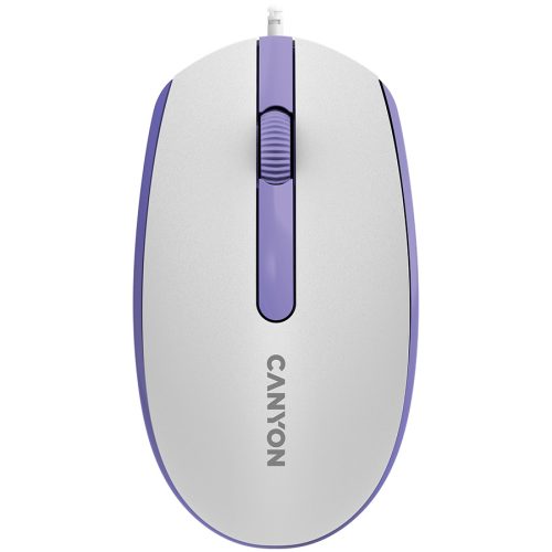 Canyon Wired  optical mouse with 3 buttons, DPI 1000, with 1.5M USB cable,White lavender, 65*115*40mm, 0.1kg