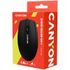 CANYON CM-1 wired optical Mouse with 3 buttons, DPI 1000, Black, cable length 1.8m, 100*51*29mm, 0.07kg