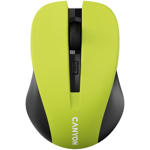 CANYON MW-1, Yellow 2.4GHz wireless optical mouse with 3 buttons, 800/1200/1600 DPI adjustable