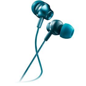   CANYON Stereo earphones with microphone, metallic shell, 1.2M, blue-green