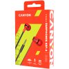 CANYON SEP-4 Stereo earphone with microphone, 1.2m flat cable, Red, 22*12*12mm, 0.013kg