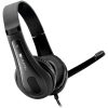 CANYON HSC-1 basic PC headset with microphone, combined 3.5mm plug, leather pads, Flat cable length 2.0m, 160*60*160mm, 0.13kg, Black