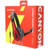 CANYON HSC-1 basic PC headset with microphone, combined 3.5mm plug, leather pads, Flat cable length 2.0m, 160*60*160mm, 0.13kg, Black-red