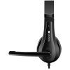 CANYON HSC-1 basic PC headset with microphone, combined 3.5mm plug, leather pads, Flat cable length 2.0m, 160*60*160mm, 0.13kg, Black