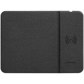   CANYON MP-W5, Mouse Mat with wireless charger, Input 5V/2A,9V2A Output 5W/7.5W/10W, 324*244*6mm, USB Type C cable length 1m, Black, 220g