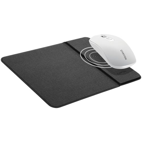 CANYON MP-W5, Mouse Mat with wireless charger, Input 5V/2A,9V2A Output 5W/7.5W/10W, 324*244*6mm, USB Type C cable length 1m, Black, 220g