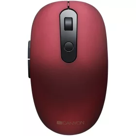   CANYON MW-9 2 in 1 Wireless optical mouse with 6 buttons, DPI 800/1000/1200/1500, 2 mode(BT/ 2.4GHz), Battery AA*1pcs, Red, silent switch for right/left keys, 65.4*112.25*32.3mm, 0.092kg