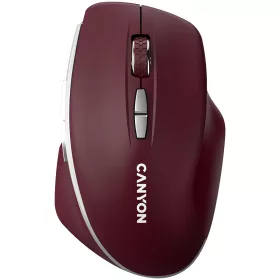   CANYON MW-21, 2.4 GHz Wireless mouse ,with 7 buttons, DPI 800/1200/1600, Battery: AAA*2pcs,Burgundy Red,72*117*41mm, 0.075kg