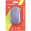 CANYON MW-22, 2 in 1 Wireless optical mouse with 4 buttons,Silent switch for right/left keys,DPI 800/1200/1600, 2 mode(BT/ 2.4GHz),  650mAh Li-poly battery,RGB backlight,Mountain lavender, cab...