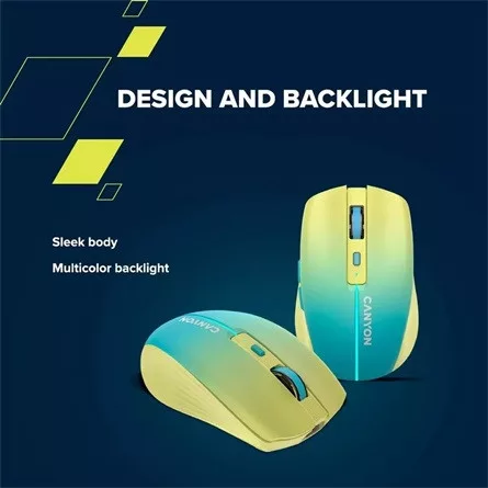 CANYON mouse MW-44  Wireless Charge Yellow Blue