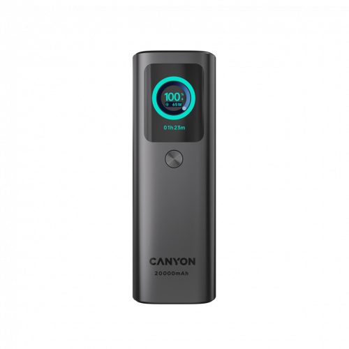 CANYON Built-in cable power bank OnPower 265 20000mAh 165W   Aluminium Dark grey