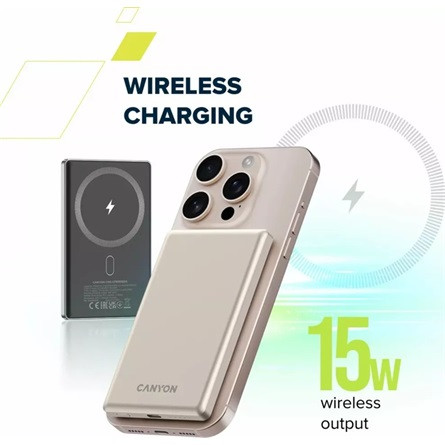 CANYON power bank OnPower 505 slim Magnetic 5000 mAh PD20W Dark Grey