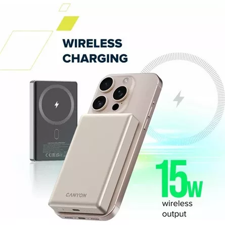 CANYON power bank OnPower 510 slim Magsafe 10000 mAh PD20W Beige