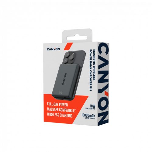 CANYON magnetic power bank OnPower 511 PD20W 10000mAh Aluminium Interstellar Black