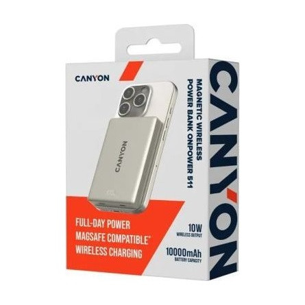 CANYON magnetic power bank OnPower 511 PD20W 10000mAh Aluminium Star Grey
