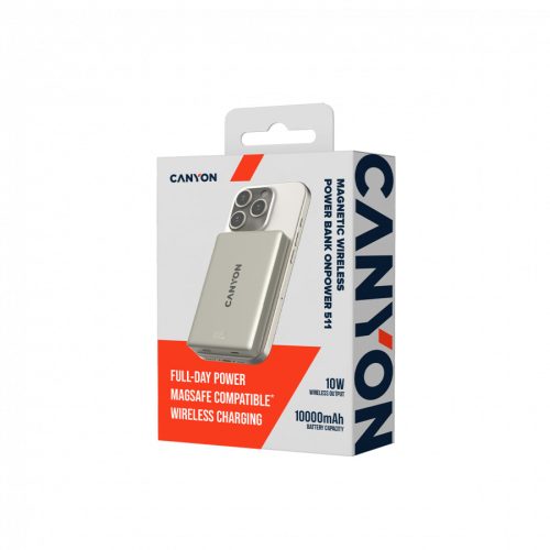 CANYON magnetic power bank OnPower 511 PD20W 10000mAh Aluminium Star Grey