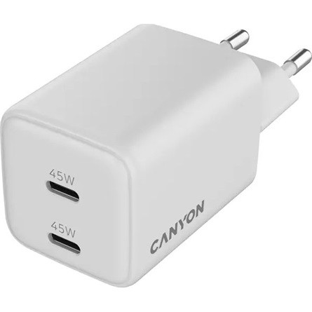CANYON charger CU45CC GaN 45W 2xPD EU White