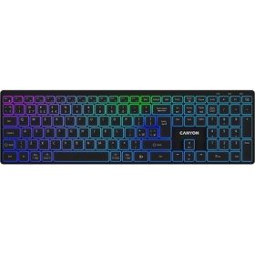 CANYON keyboard HKB-W11 EN/HU RGB Dual Mode Wireless Black