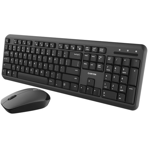 CANYON Wireless combo set,Wireless keyboard with Silent switches,105 keys,HU layout,optical 3D Wireless mice 100DPI black