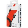 CANYON MFI-3 Charge & Sync MFI braided cable with metalic shell, USB to lightning, certified by Apple, cable length 1m, OD2.8mm, Black