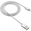 CANYON MFI-3 Charge & Sync MFI braided cable with metalic shell, USB to lightning, certified by Apple, cable length 1m, OD2.8mm, Pearl White