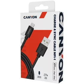   CANYON MFI-1 CNS-MFICAB01B Ultra-compact MFI Cable, certified by Apple, 1M length , 2.8mm , black color