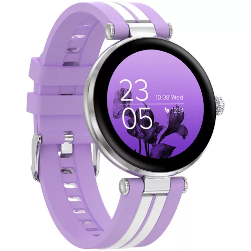 CANYON Semifreddo SW-61, Rtl8762dt, 1.19'' Amoled 390x390px, oncell TP, 192KB RAM, 3.7V 190mAh battery,  silver alumimun alloy case middle frame +plastic bottom case +531C and white silicone s...