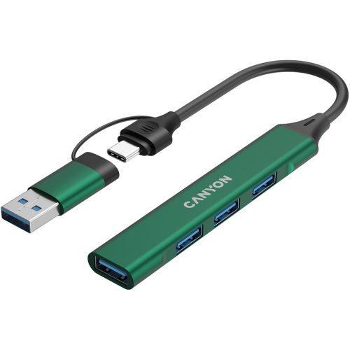CANYON hub DS-02 4in1 USB-A/C Green