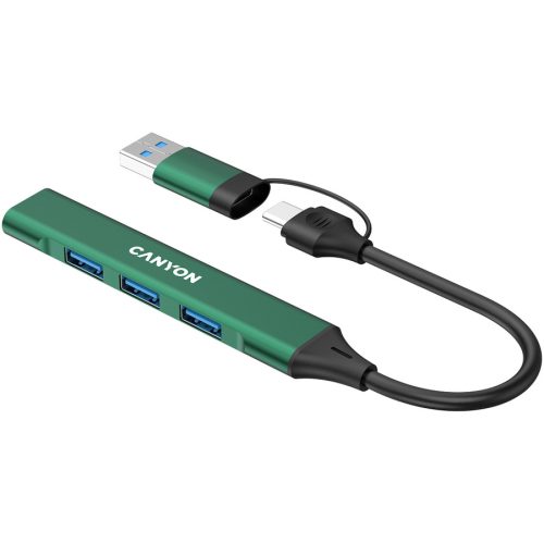CANYON hub DS-02 4in1 USB-A/C Green
