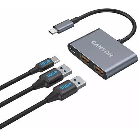 CANYON hub DS-3 3in1 USB-C Dark Grey