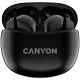 Canyon TWS-5 Bluetooth headset, with microphone, BT V5.3 JL 6983D4, Frequence Response:20Hz-20kHz, battery EarBud 40mAh*2+Charging Case 500mAh, type-C cable length 0.24m, size: 58.5*52.91*25.5...