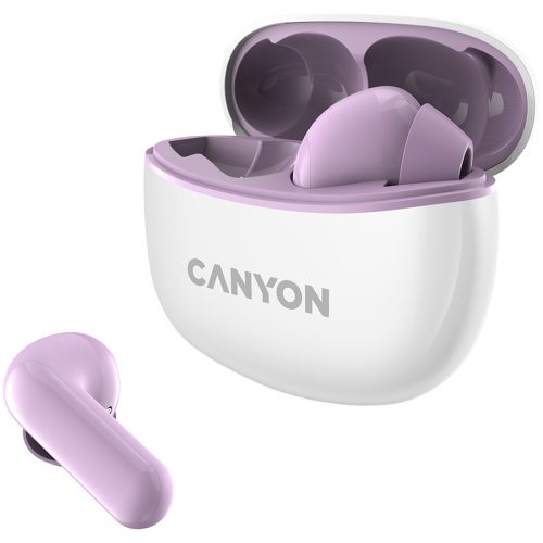Canyon TWS-5 Bluetooth headset, with microphone, BT V5.3 JL 6983D4, Frequence Response:20Hz-20kHz, battery EarBud 40mAh*2+Charging Case 500mAh, type-C cable length 0.24m, size: 58.5*52.91*25.5...