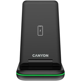  CANYON WS-304, Foldable  3in1 Wireless charger, with touch button for Running water light, Input 9V/2A,  12V/1.5AOutput 15W/10W/7.5W/5W, Type c to USB-A cable length 1.2m, with QC18W EU plug,1...
