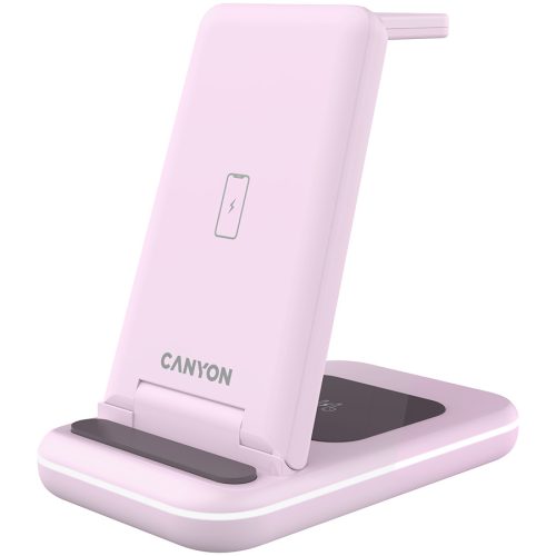 CANYON wireless charger WS-304 15W 2in1  Iced Pink